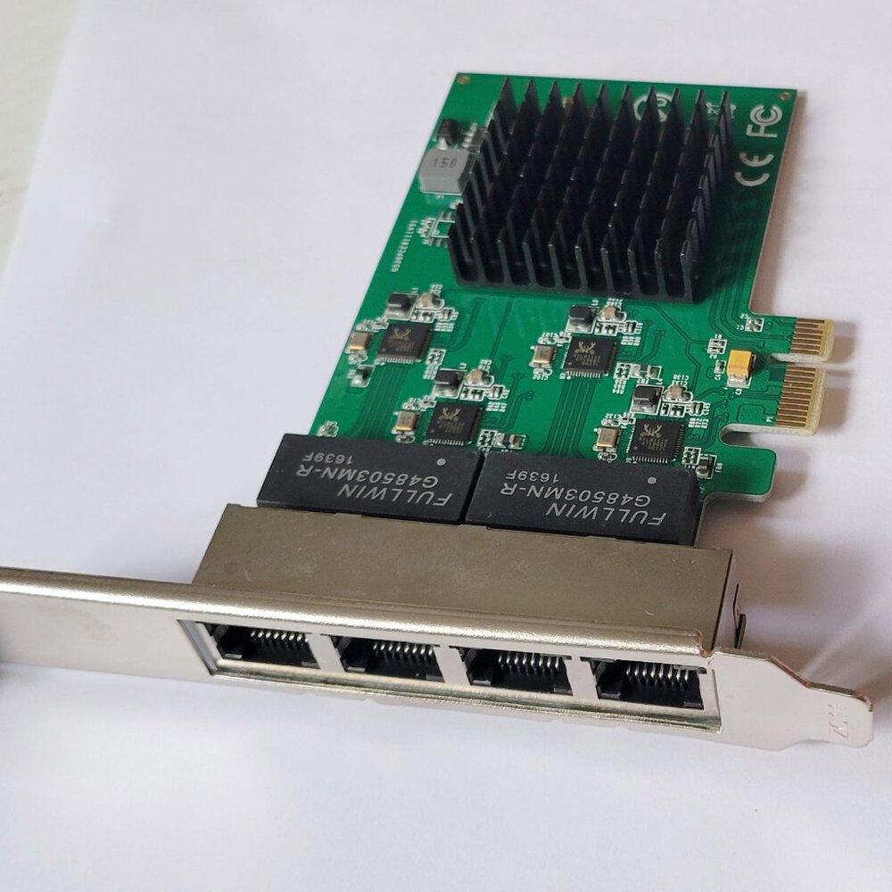 4-Port RJ45 Gigabit Ethernet PCI-E PCIe Network Adapter Card ~ Works !